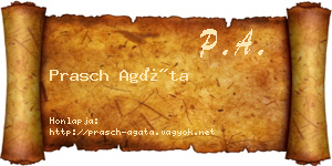 Prasch Agáta névjegykártya